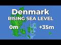 Denmark 🇩🇰 - Rising Sea Level(4K) 🌊 #geography #map #denmark #sealevelrise
