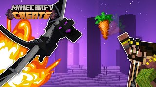 I fought the dragon with VEGETABLES AND FIRE in Minecraft Create Mod!
