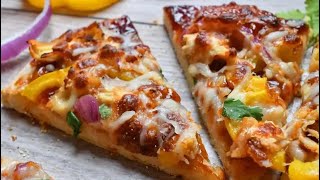 Chicken pizza recipe || how to make pizza at home || chicken || spicy || pizza at home