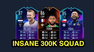 INSANE 300K HYBRID SQUAD BUILDER IN FIFA 22 FT (DE LIGT, FEKIR & VIDAL)