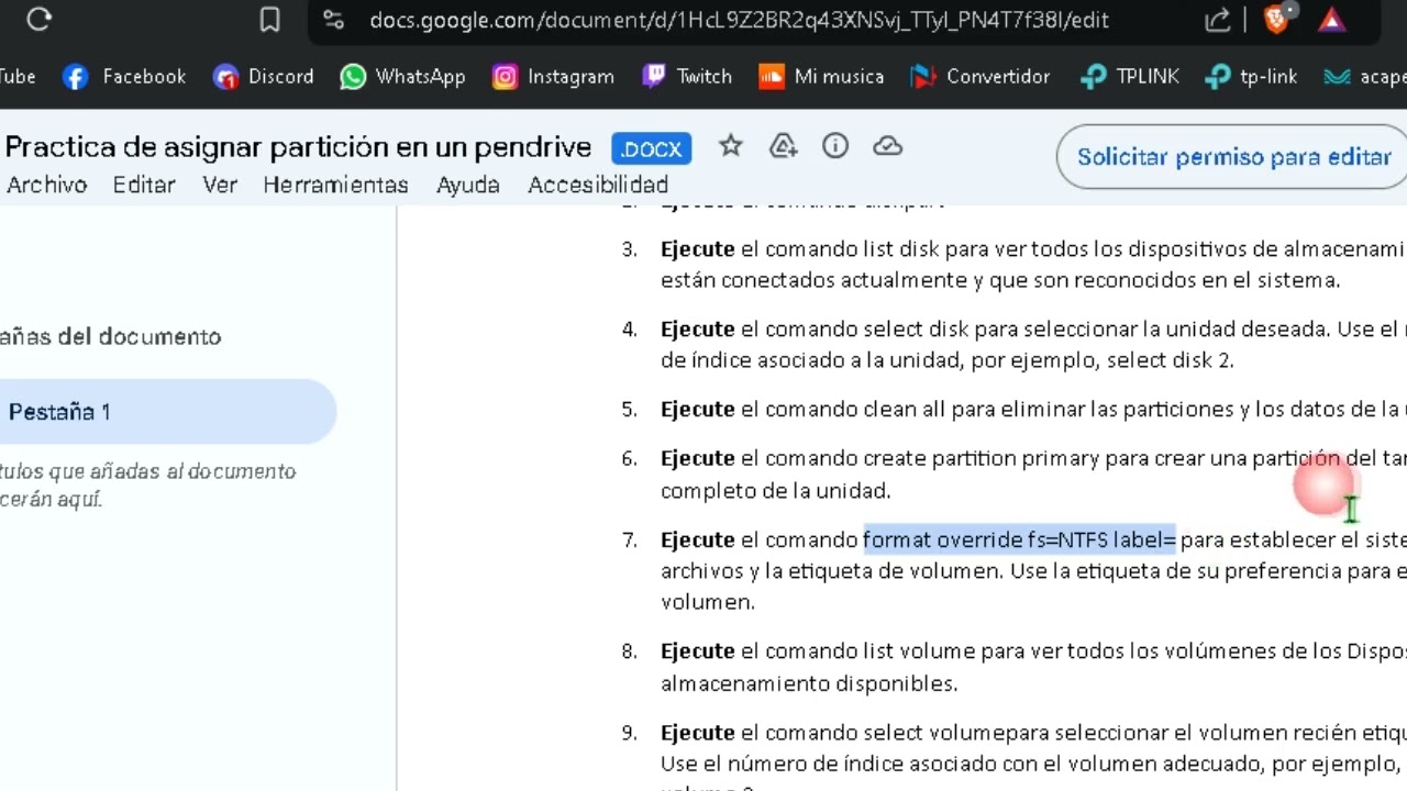 Particionar USB con CMD