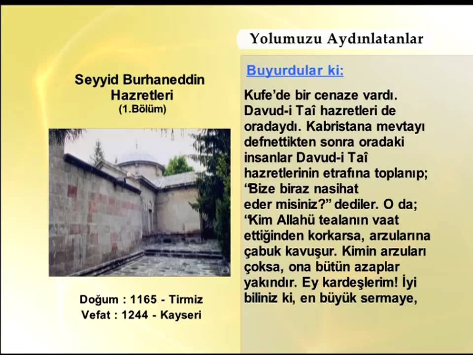 SEYYID BURHANEDDIN MUHAKKIK TIRMIZI HAZRETLERİ 1 (YOLUMUZU AYDINLATANLAR)