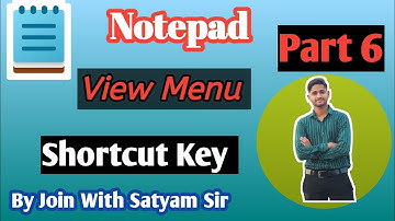 Notepad View Menu Complete ✅ With Shortcut key By join with Satyam Sir #viewmenu#notepad#computer🥰💯