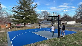 Massive upgrade to the backyard basketball court with @flexcourt3392