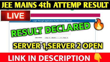 🔴LIVE -. JEE Mains 4th Attempt Result 2021 | JEE Mains August Session Result 2021, Result 2021