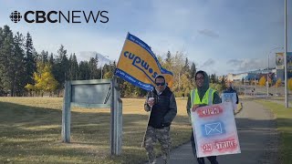 Striking workers set up picket line in Whitehorse