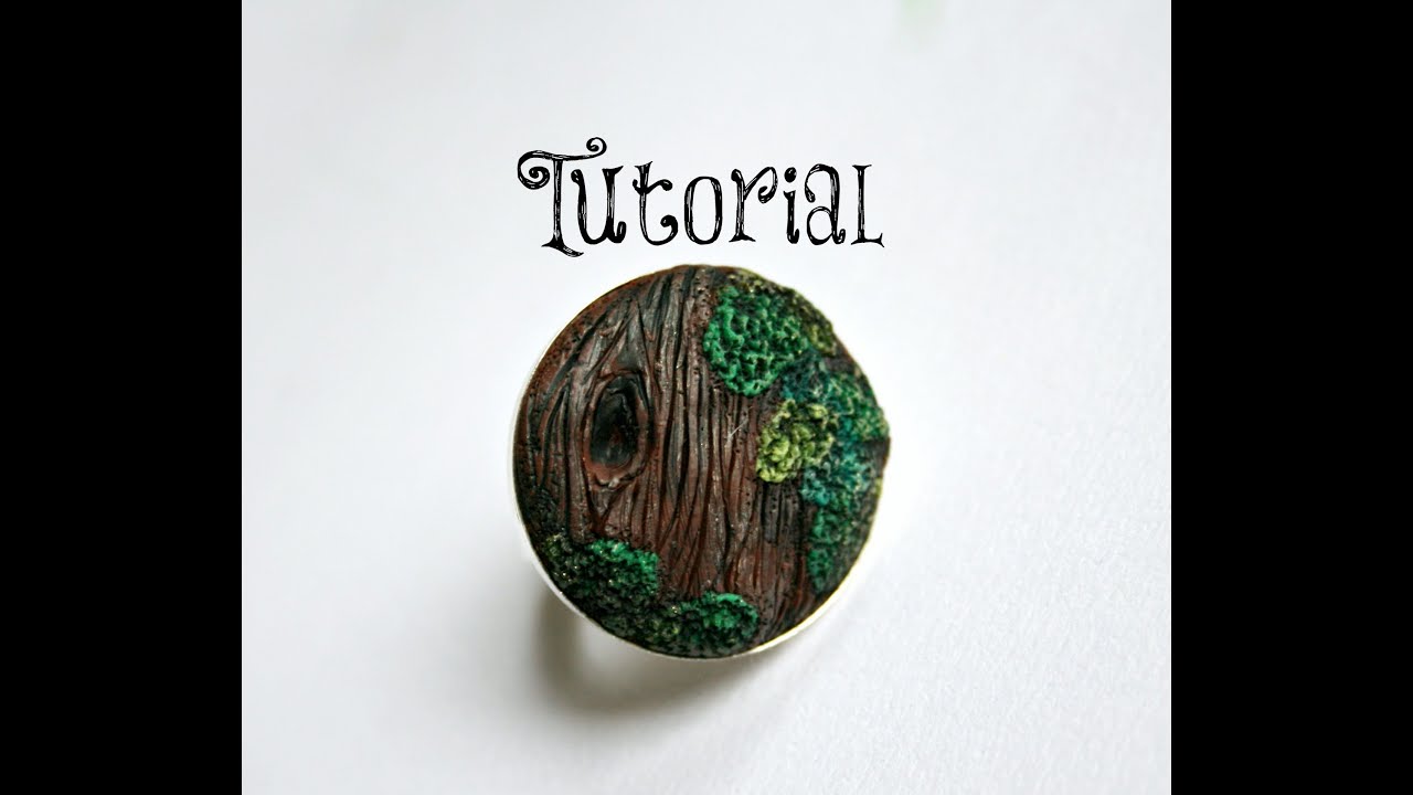 Wood Grain & Moss Polymer Clay Tree/Bark/Nature Ring Tutorial