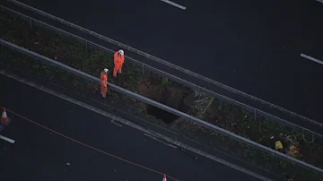 Motorway sinkhole: 15ft-deep hole appears on M2 central reservation in Kent