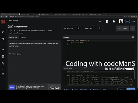 Codewars 8 kyu Is It a Palindrome? Javascript