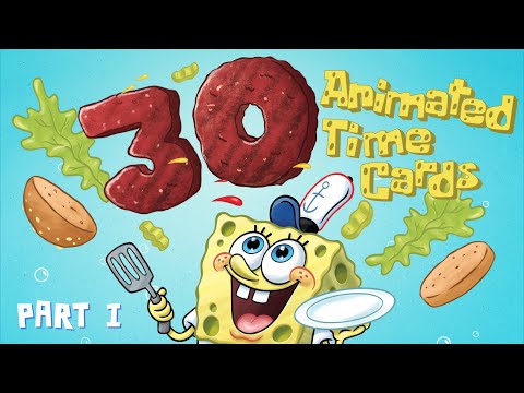 30 SpongeBob Animated Time Cards. Part I. Full HD. (ENG/RUS)