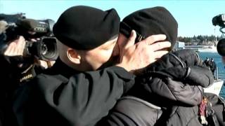 The homecoming that made history: Gay Canadian sailor and his boyfriend become the country's first