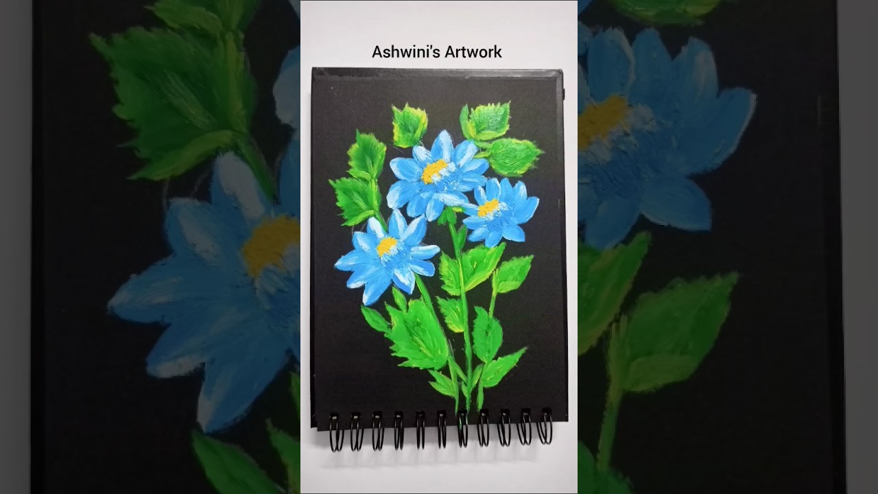 One Stroke Flower 💙 Painting Using Round Brush and Angular Brush/Acrylic painting