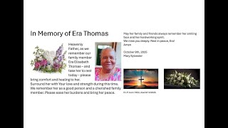 In Memory Of Era Thomas R.i.p.