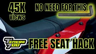YAMAHA TENERE 700 - A QUICK AND FREE SEAT HACK EVERY OWNER SHOULD KNOW