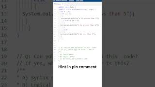 Discover the Hidden Error in this Java Code Challenge! | Challenge #6 🤔 #shorts #challenge screenshot 2