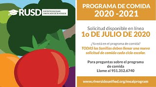 Spanish 2020-2021 Meal Program Application