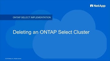 ONTAP Select Cluster Deletion