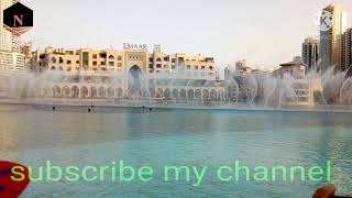 Burj khalifa water dancing with Dubai mall