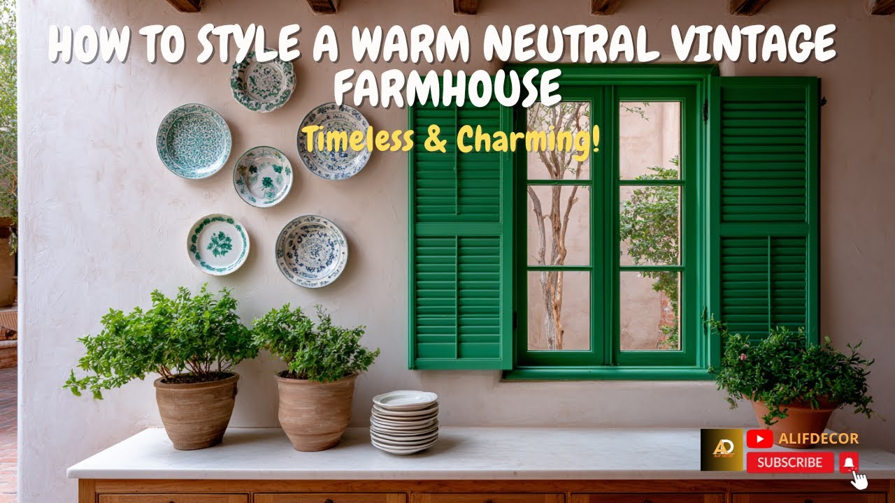 How to Style a Warm Neutral Vintage Farmhouse – Timeless & Charming! 🏡✨🌿
