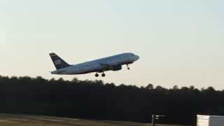 US Airways A319 Takeoff at RDU