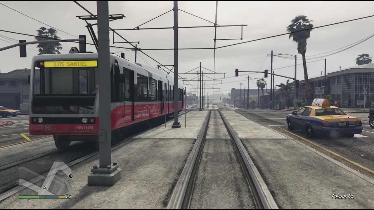 Riding a tram in Los Santos