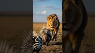 #1 Will the porcupine successfully fight back Watch this epic showdown #porcupine #wildlife #nature