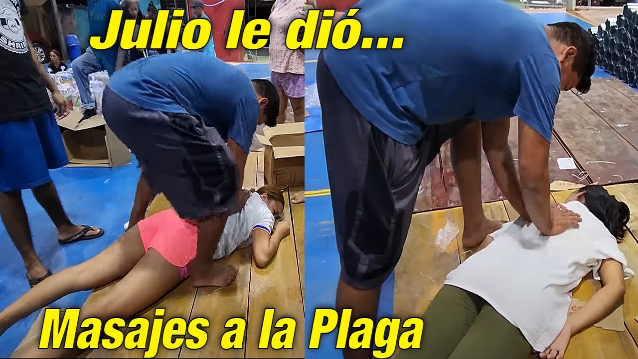 ⁣Asi terminó la Plaga despues de un largo dia de trabajo. Julio es el masajista de todos.