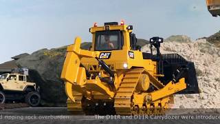GRUMALU RC conversion of BRUDER TOYS Caterpillar D11 super heavy bulldozer at work