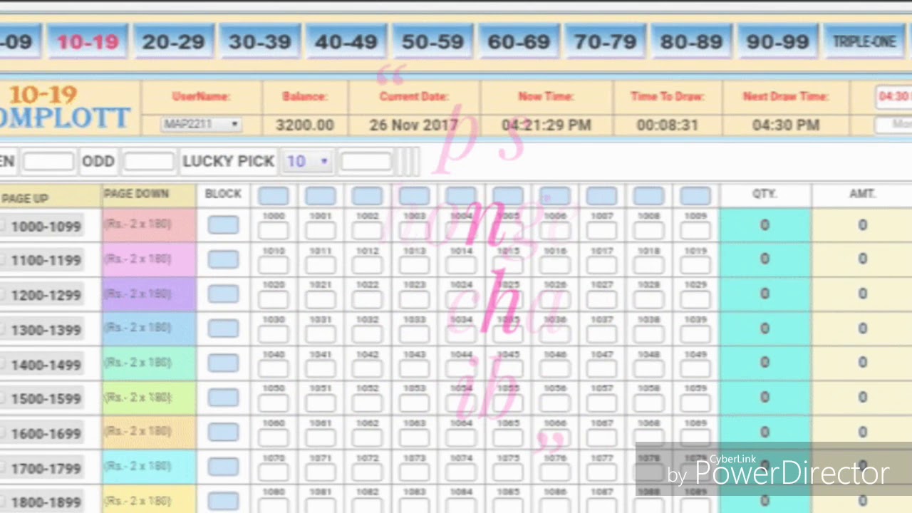 Rajshree Lottery Result Chart 30 To 39