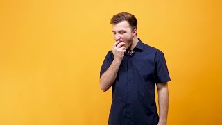 Man Eats Apple Stock Video