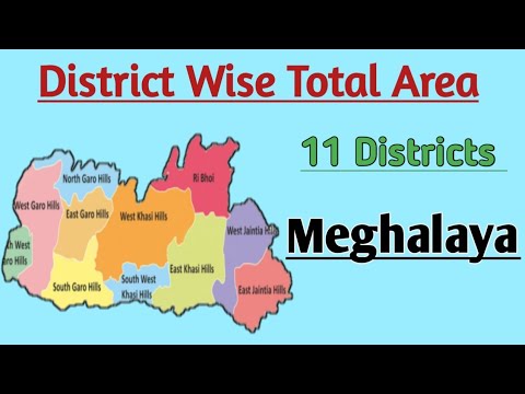 Meghalaya District Wise Total Area  Meghalaya District with Maps