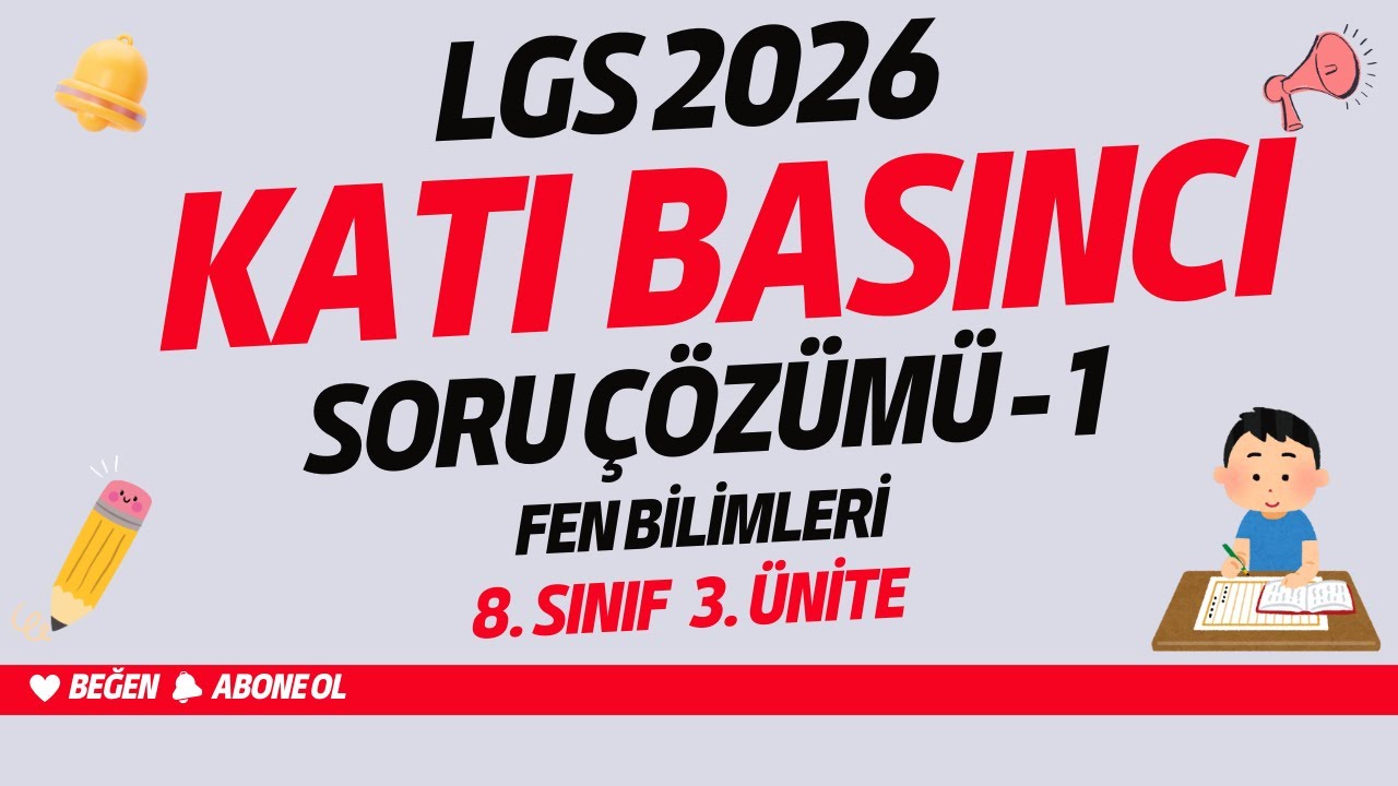 KATI BASINCI SORU ÇÖZÜMÜ | LGS 2026 FEN BİLİMLERİ 8. SINIF 3. ÜNİTE #fenbilimleri #lgs2026  #basınç