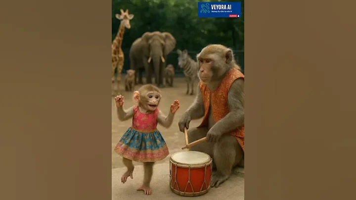 “Baby monkey’s dance + papa’s beats = zoo’s happiest concert 🐵🥁#MonkeyDance #ZooVibes #ViralMoments”