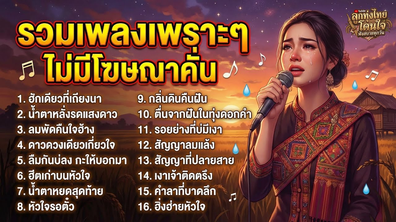 รวมเพลงลูกทุ่งอีสานเพราะๆ สายเศร้า ซึ้ง อกหักเรียกน้ำตา ฟังยาวๆ ไม่มีโฆษณาคั่น | ลูกทุ่งไทย มิวสิค