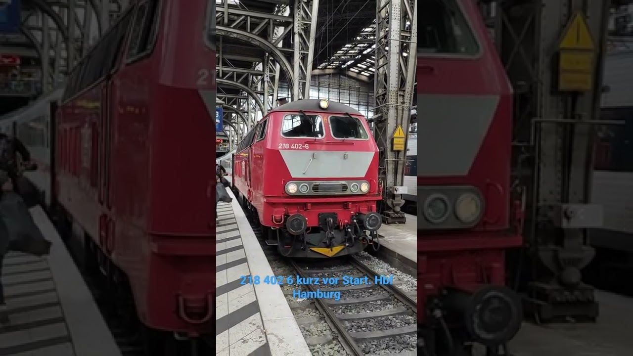 218 402 6 kurz vor Motorstart mit Bhf durchsage