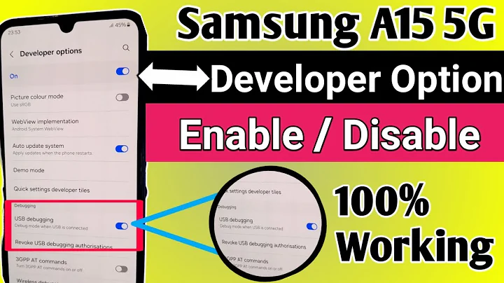 Samsung Galaxy A15 5g Developer option enable