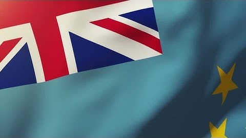 4K Tuvalu flag waving in the wind. Looping sun rises style. Animation loop Stock video