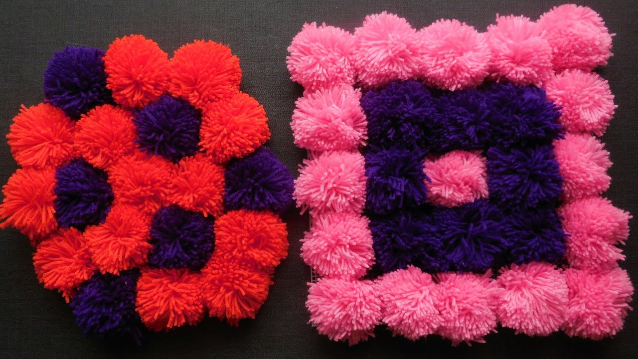 DIY Easy Pom Pom Mat YouTube