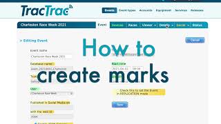TracTrac Event Manager - How to create marks
