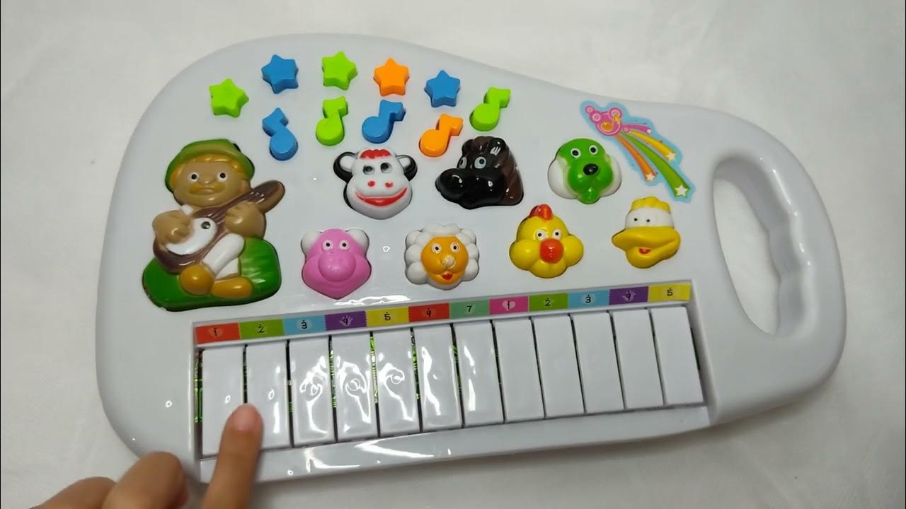 Piano teclado infantil com música e sons de animais da fazenda - Ditudotem  