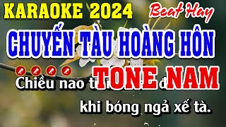 Chuyến Tàu Hoàng Hôn Karaoke Tone Nam Dễ Hát | Đình Long Karaoke