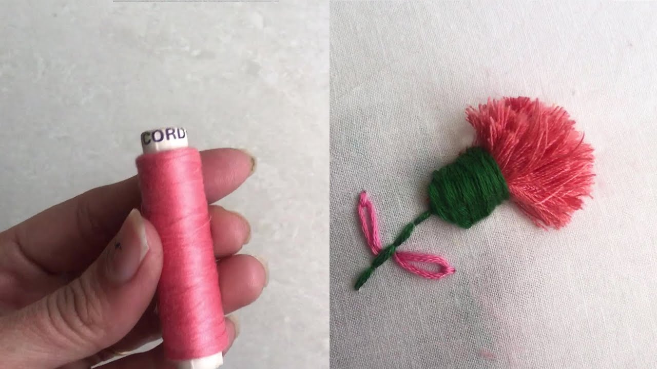 Thread Rose Craft Reeds Flowers/Flower making with Sewing Thread/Flower making/Thread ...