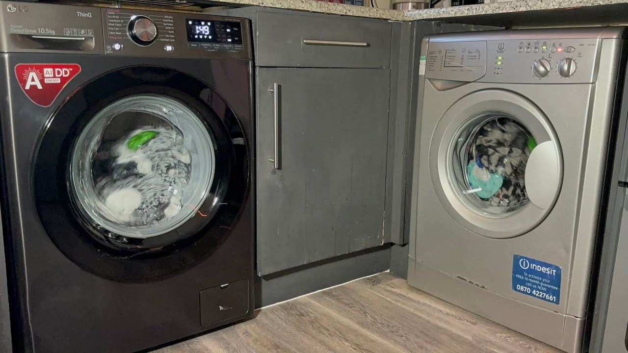 WASH RACE | LG ThinQ v Indesit WIL143 | Cotton prewash 90c | Full cycle