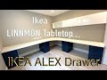 Ikea  ALEX drawers assembly with LINNMON tabletop. Ikea Alex/ LINNMON desk setup