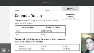 Journeys Reader's Notebook page 55 & 56