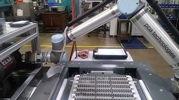Robotic grinding automation - cobot application by UR10 collaborative robot & EasyRobotics ProFeeder