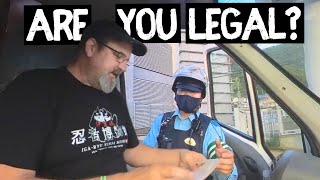 WHY IS THIS UK VAN IN JAPAN? STOPPED BY THE POLICE