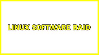 Linux software raid
