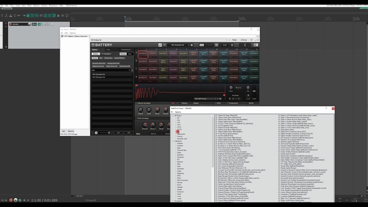 Tuto Reaper Re Creer Un Beat 4 To The Floor Youtube