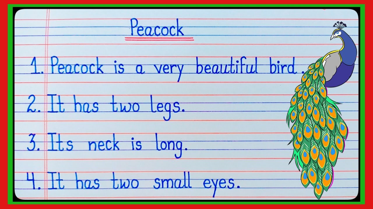 essay on peacock in english for class 1